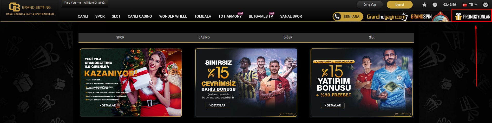 Grandbetting bonus sayfasına ulaşmak için yapmanız gerekenler ve bonus içeriklerini sayfamızda bulabilirsiniz.